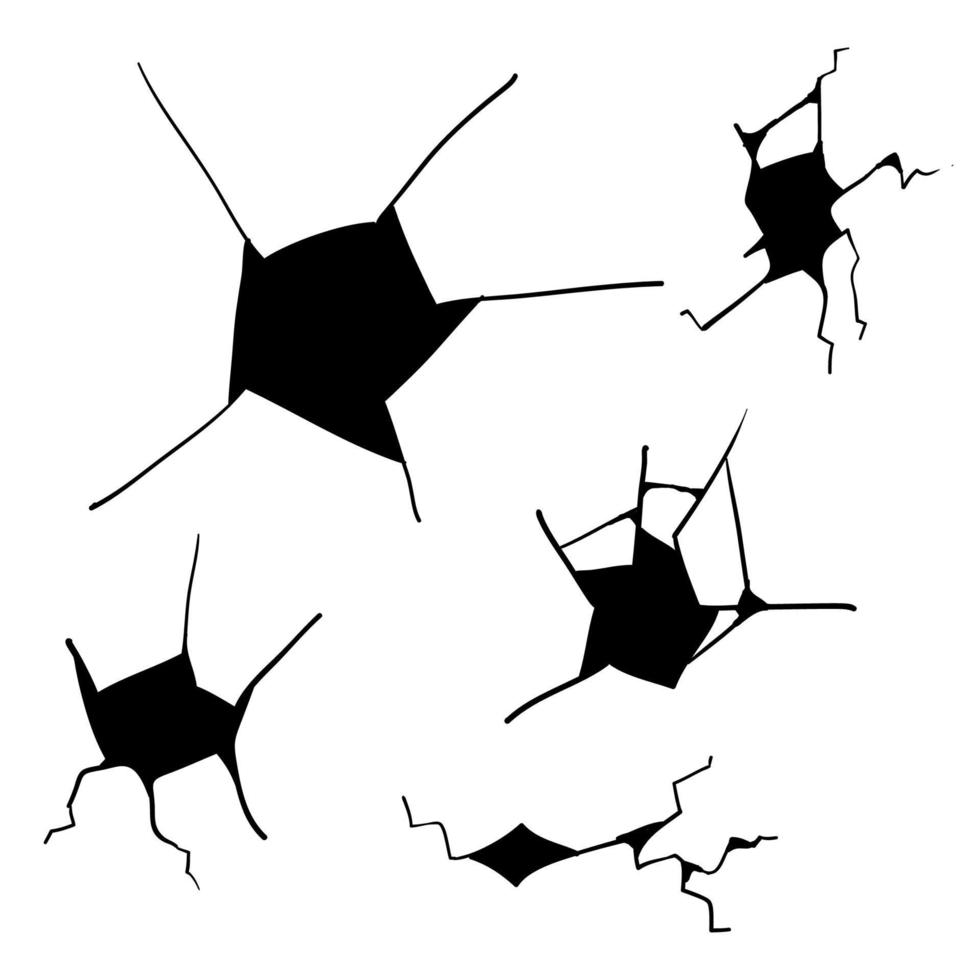 handritad sprucket glas, vägg, ägg, mald i tecknad doodle stil vektorillustration vektor