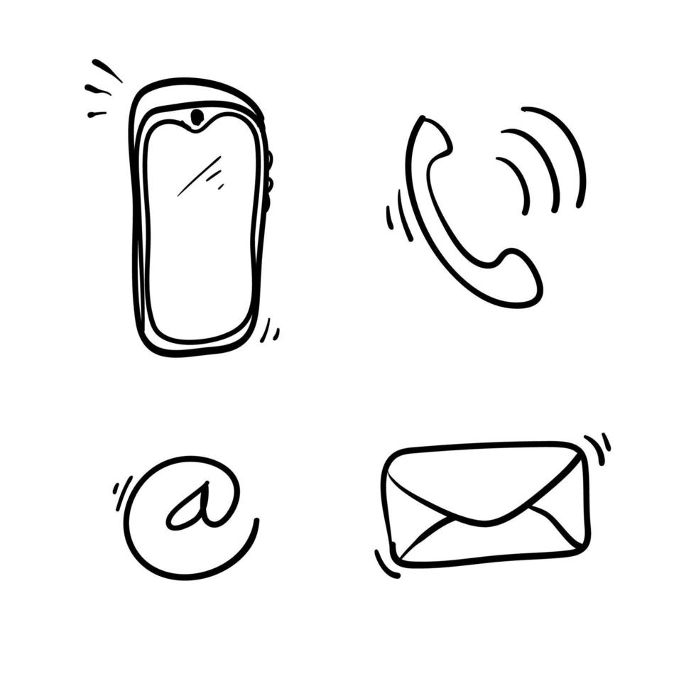 kommunikation ikon med handritade doodle stil vektor