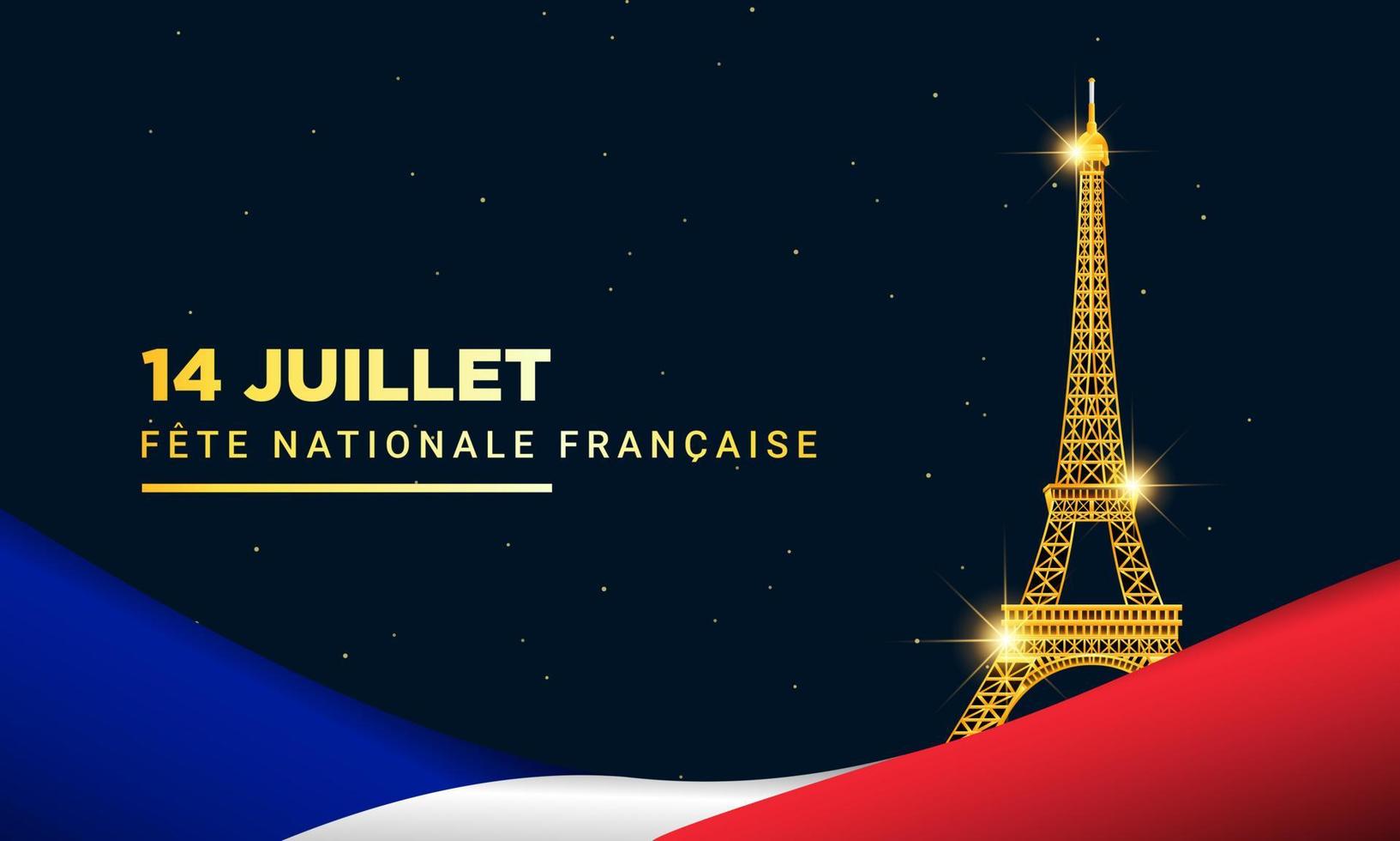 14 juli nationaldag på franska språket vektor