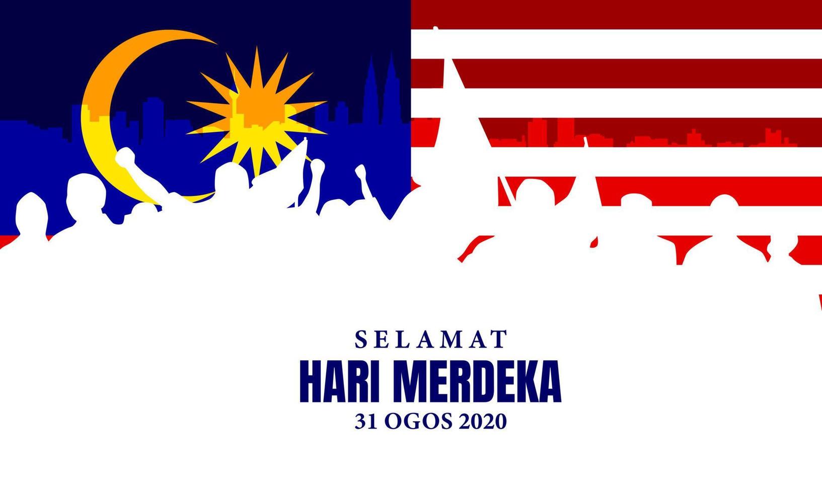 malaysia självständighetsdagen bakgrund. vektor
