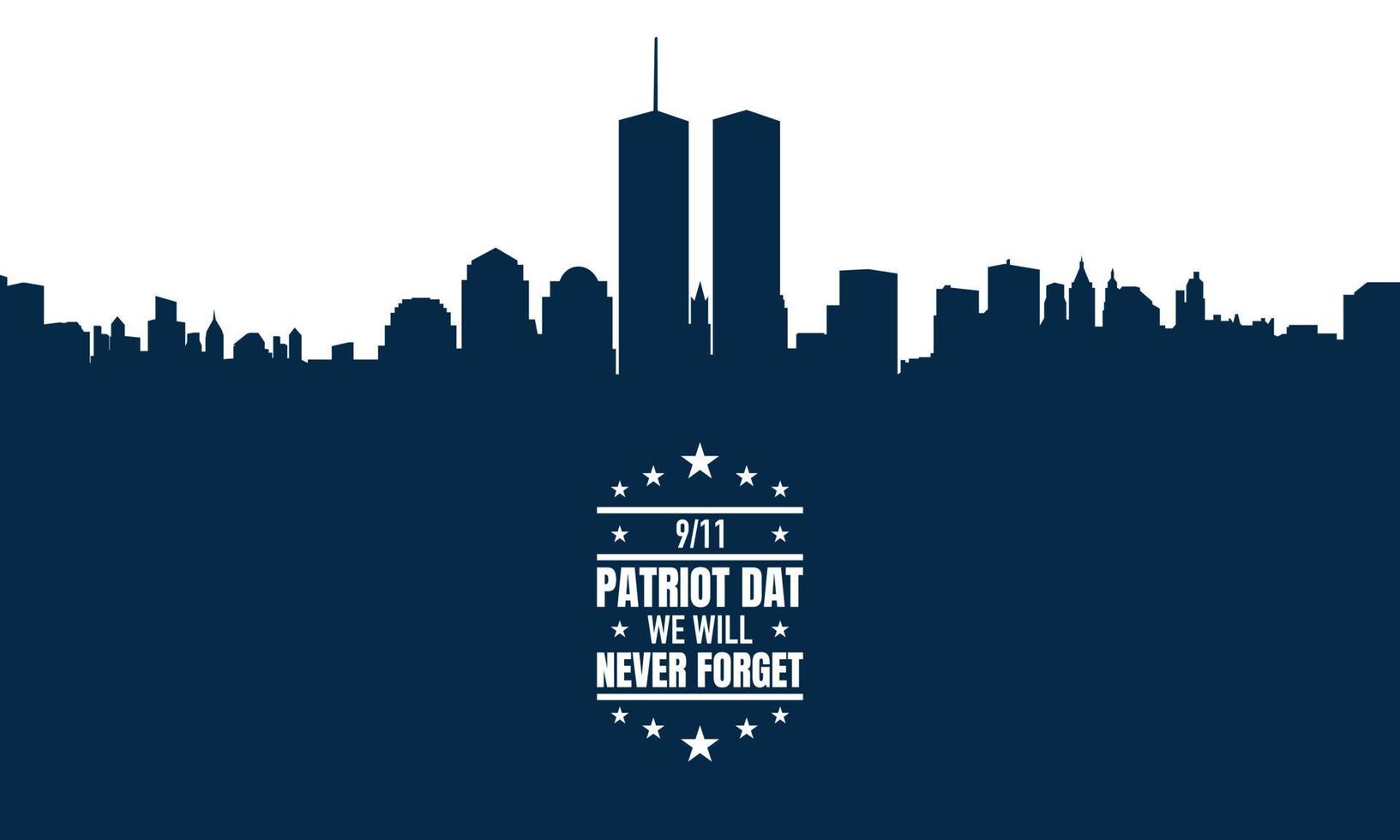 patriot dag bakgrund med new york city siluett. vektor