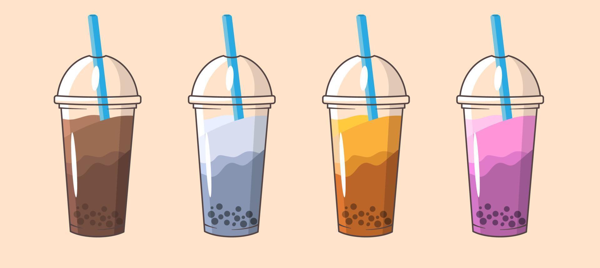 bunte sammlung des bubble tea-vektors vektor