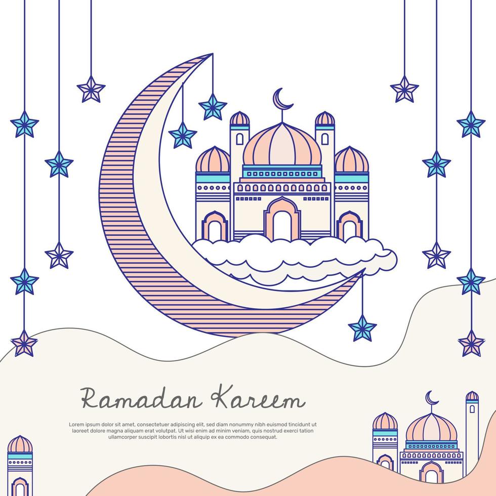 platt ramadan banner mall. - vektor. vektor