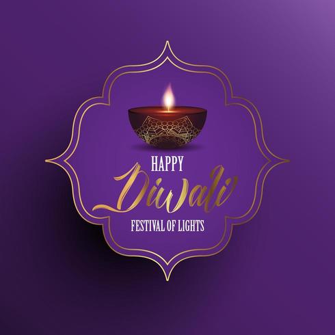 Diwali-Hintergrund mit dekorativer Öllampe vektor