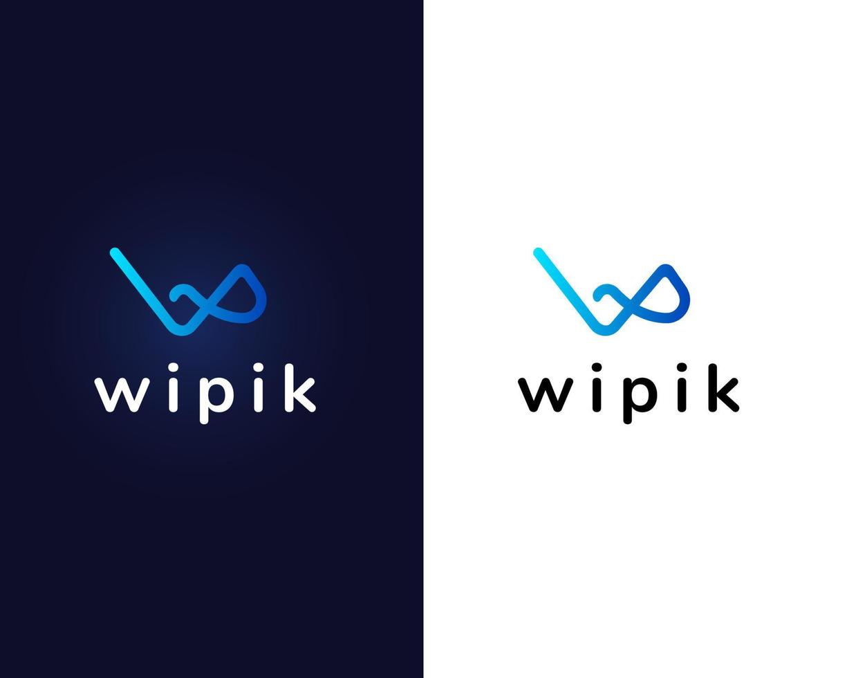 Buchstabe w und p Logo-Design-Vorlage vektor