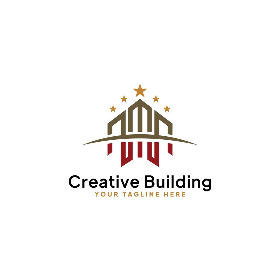 lyxig kreativ byggnad logotyp vektor
