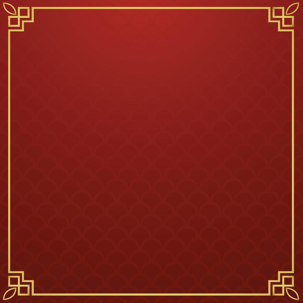 chinesischer Rahmenhintergrund. Rot- und Gelbgold. Vektor-Illustration vektor