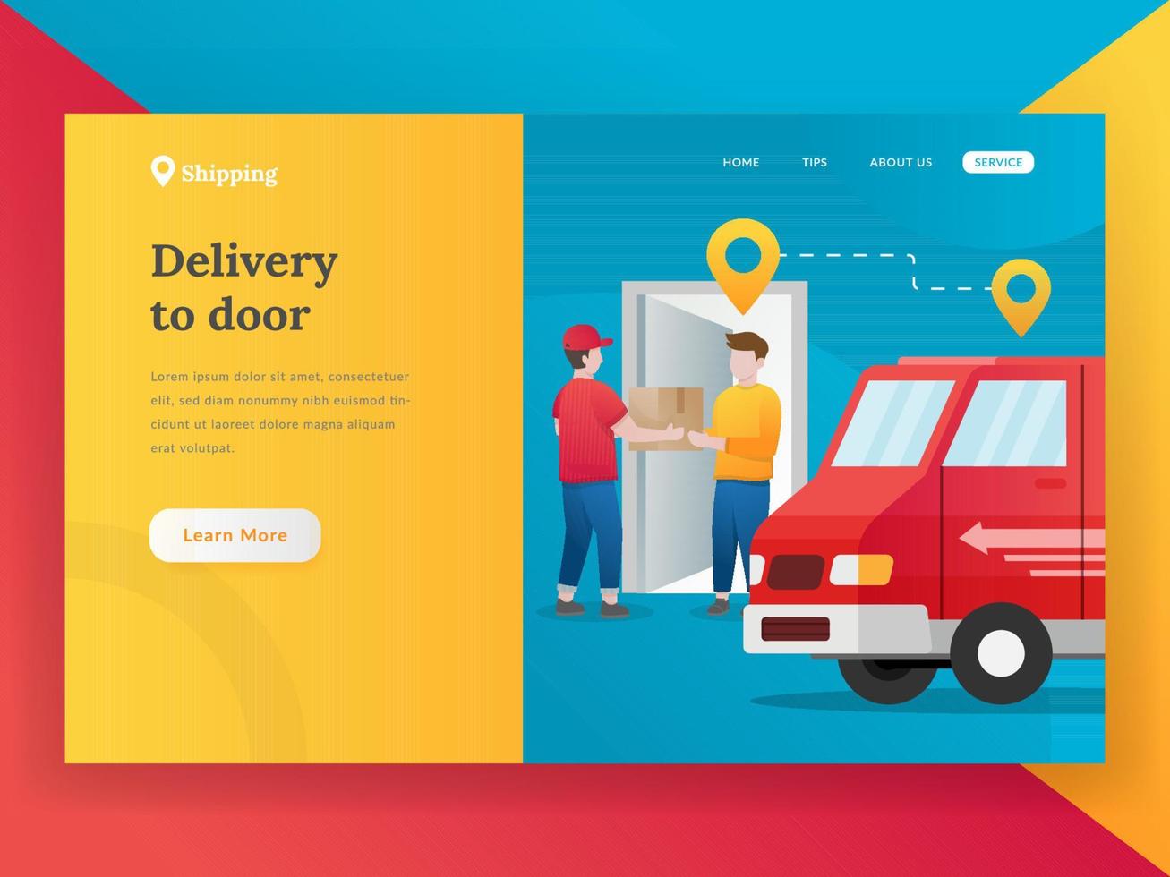 landningssida för leveranspaket vektor