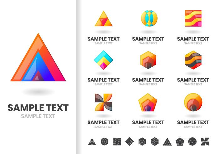 Uppsättning av skiktade logotyper och emblem vektor