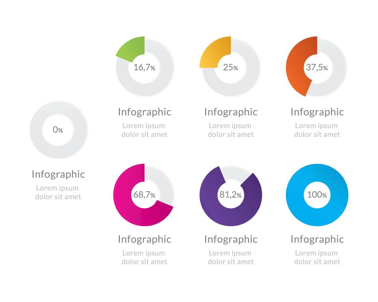 satz von kreisprozentdiagrammen. Infografik-Designelement vektor