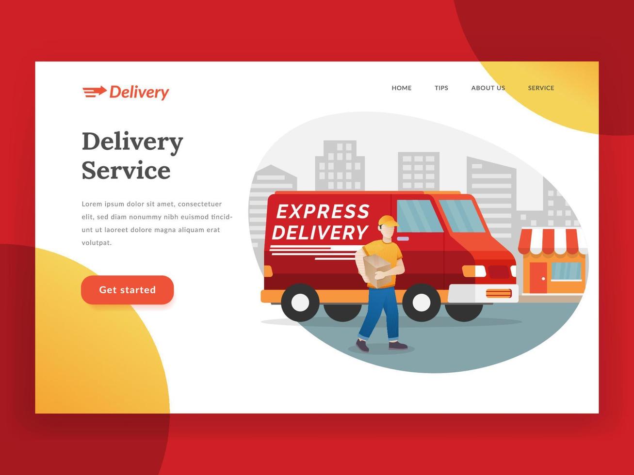 Lieferservice Landing Page vektor