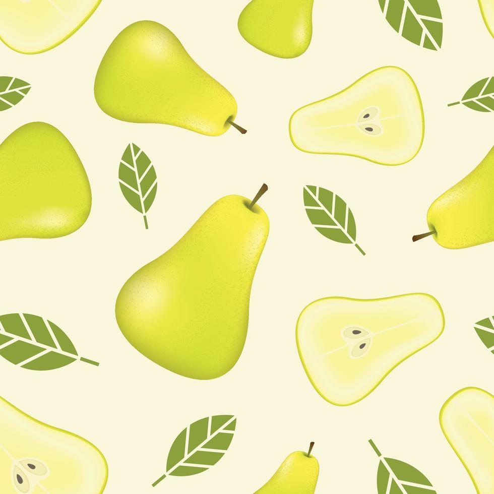 päron frukt seamless mönster vektor