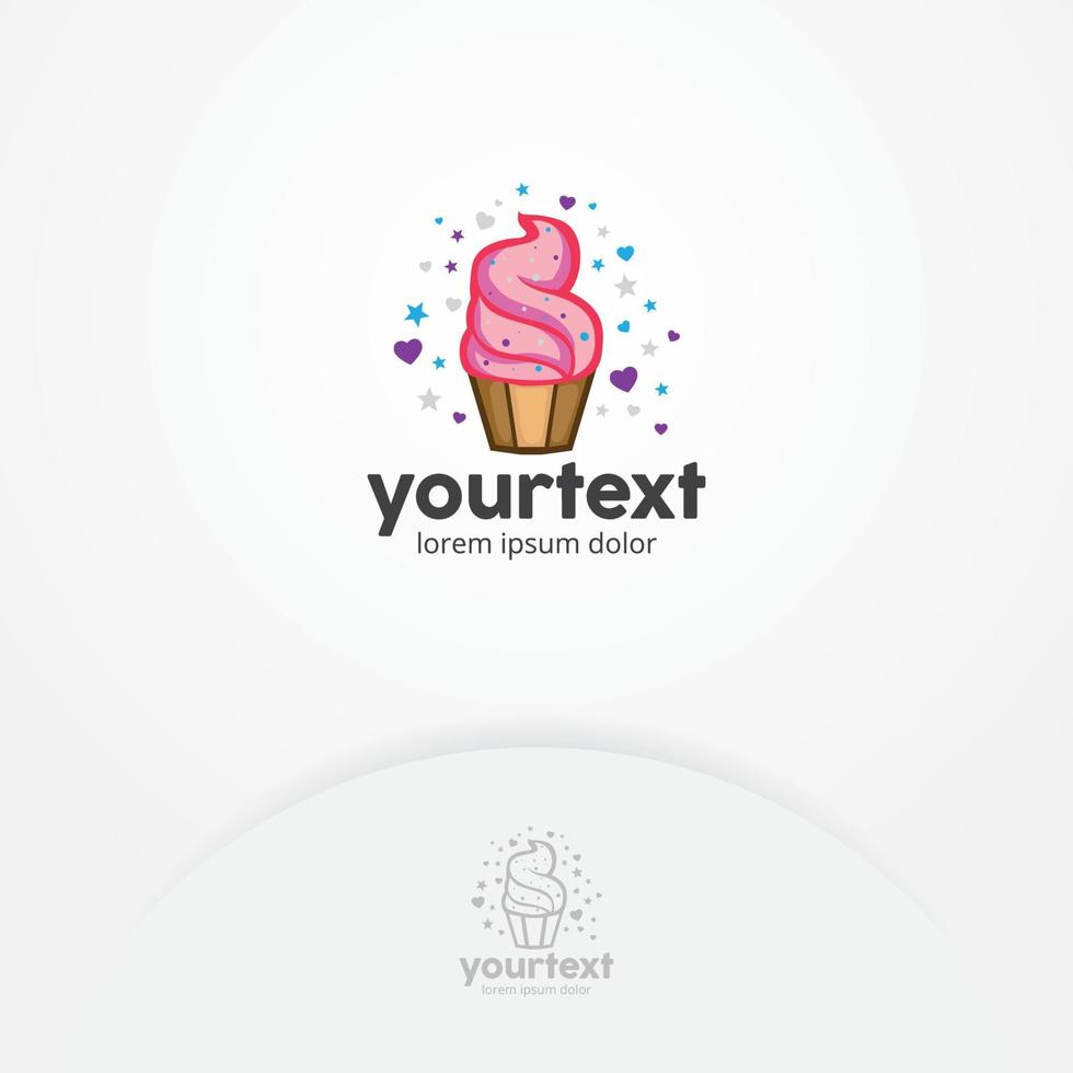 cupcake logotyp design vektor