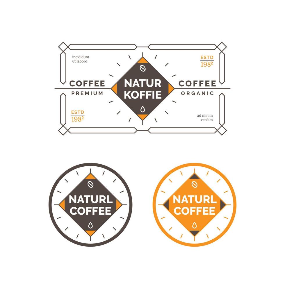 kaffeeetiketten- und abzeichendesign vektor