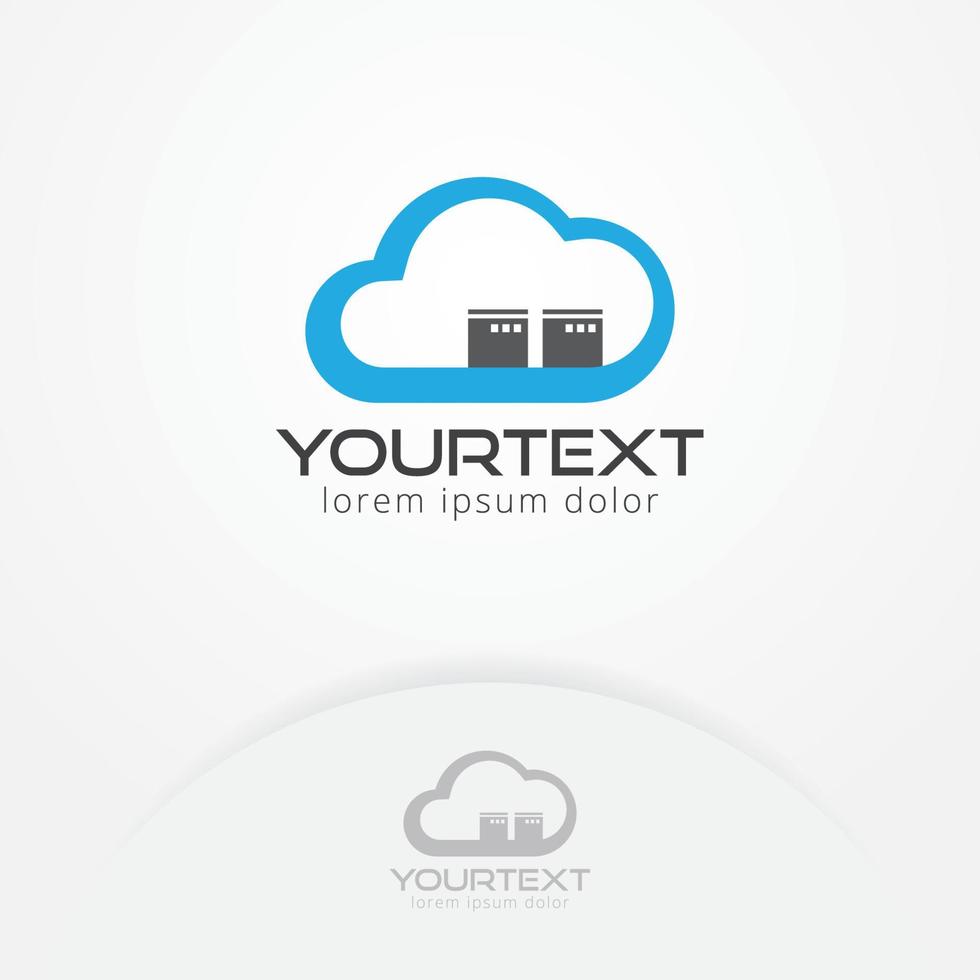 Cloud-Server-Logo-Design vektor