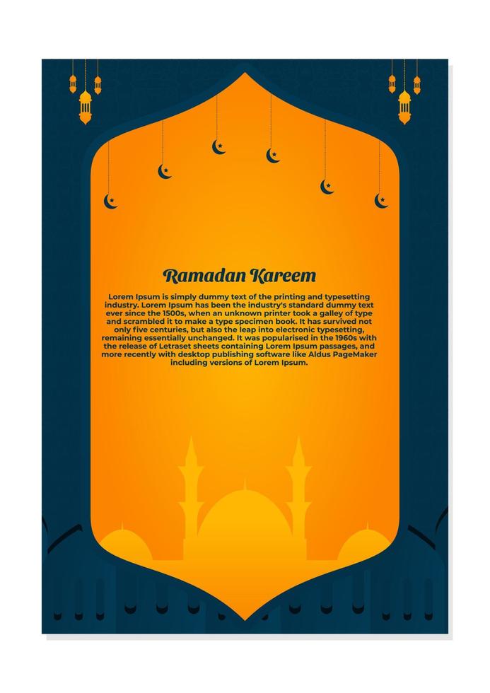 ramadan kareem flygblad. lämplig att placeras på innehåll med ett islamiskt tema vektor