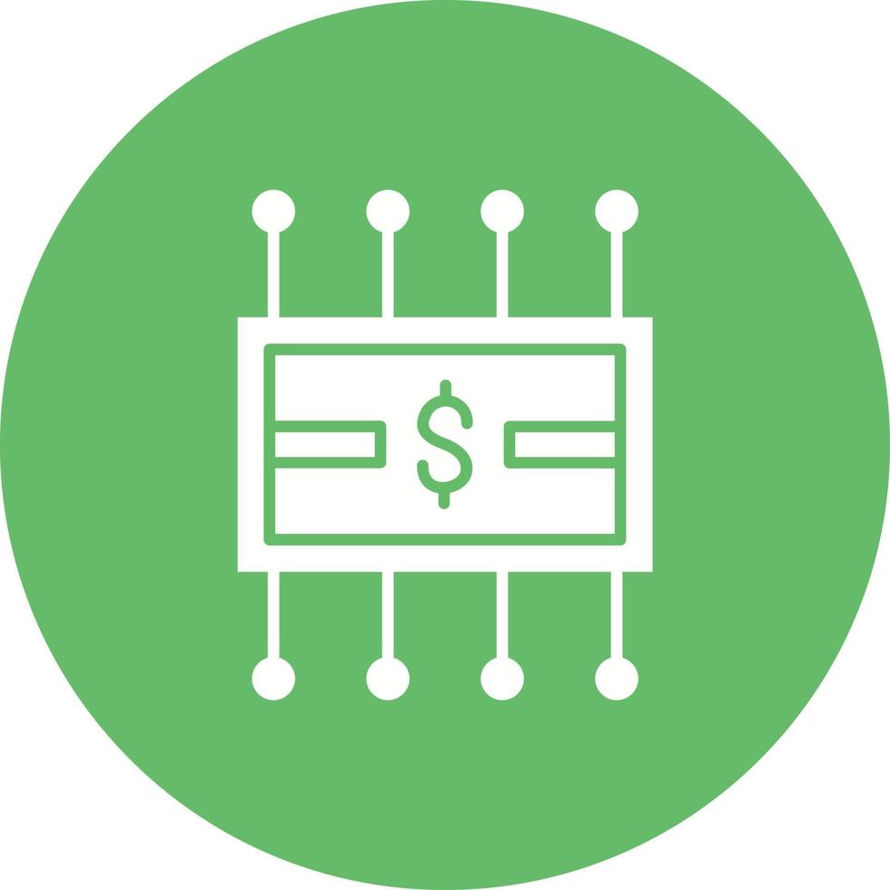 pengar nätverk glyf cirkel bakgrundsikon vektor