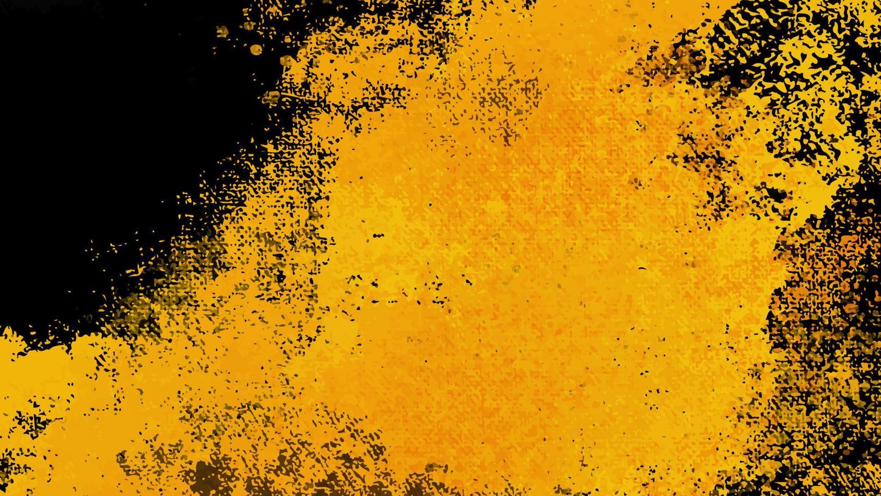 svart och gul abstrakt bakgrund med grunge textur. vektor