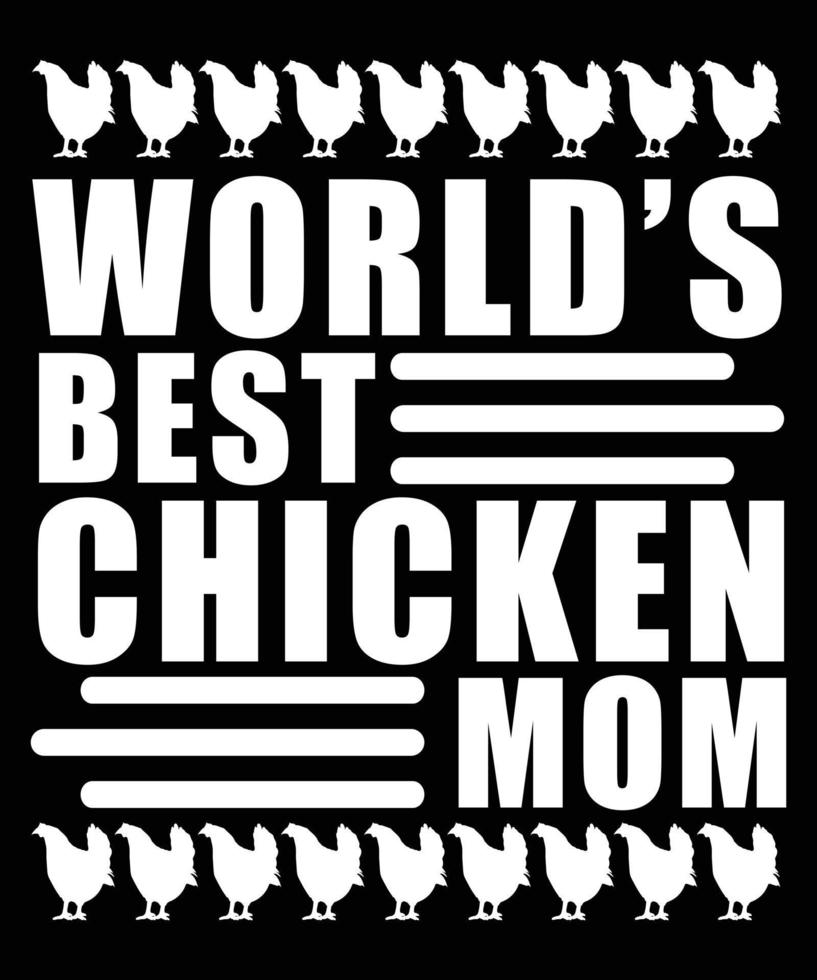 weltbestes Hühnermama-Typografie-T-Shirt-Design vektor
