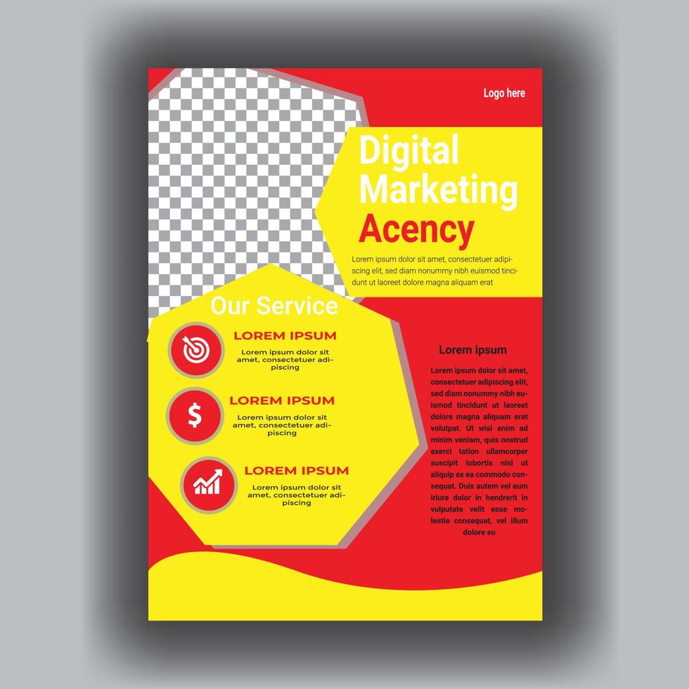 Business-Broschüre-Flyer-Design-Layout-Vorlage im A4-Format, mit unscharfem Hintergrund vektor