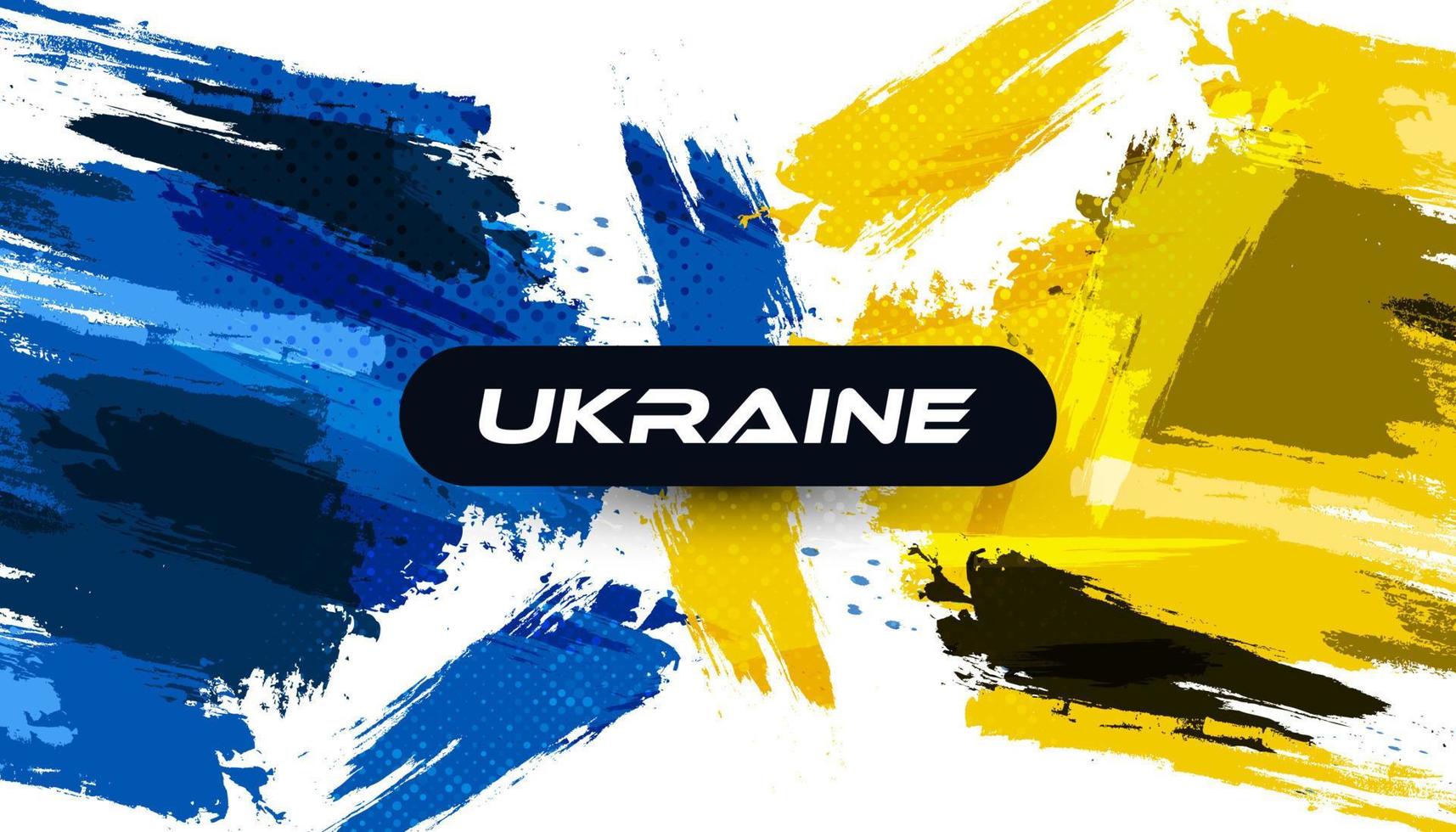 ukrainska flaggan med borste koncept. Ukrainas flagga i grunge stil. handmålad pensel flagga ukrainska landet vektor