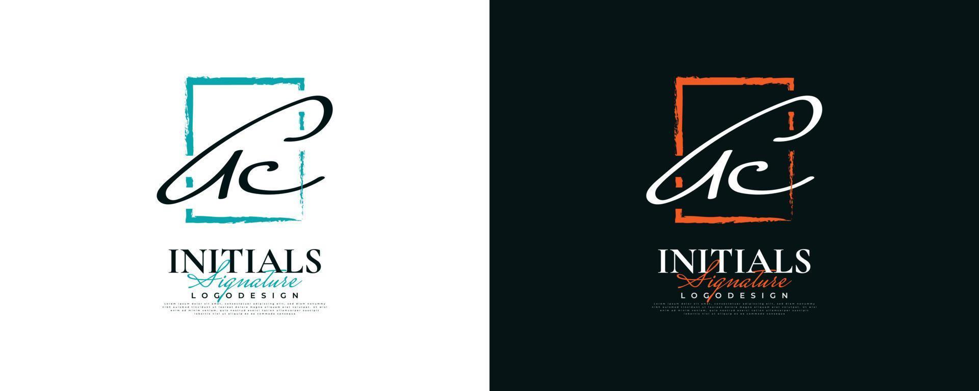 initial g och c logotypdesign i elegant och minimalistisk handstil. gc signaturlogotyp eller symbol för bröllop, mode, smycken, boutique och affärsidentitet vektor