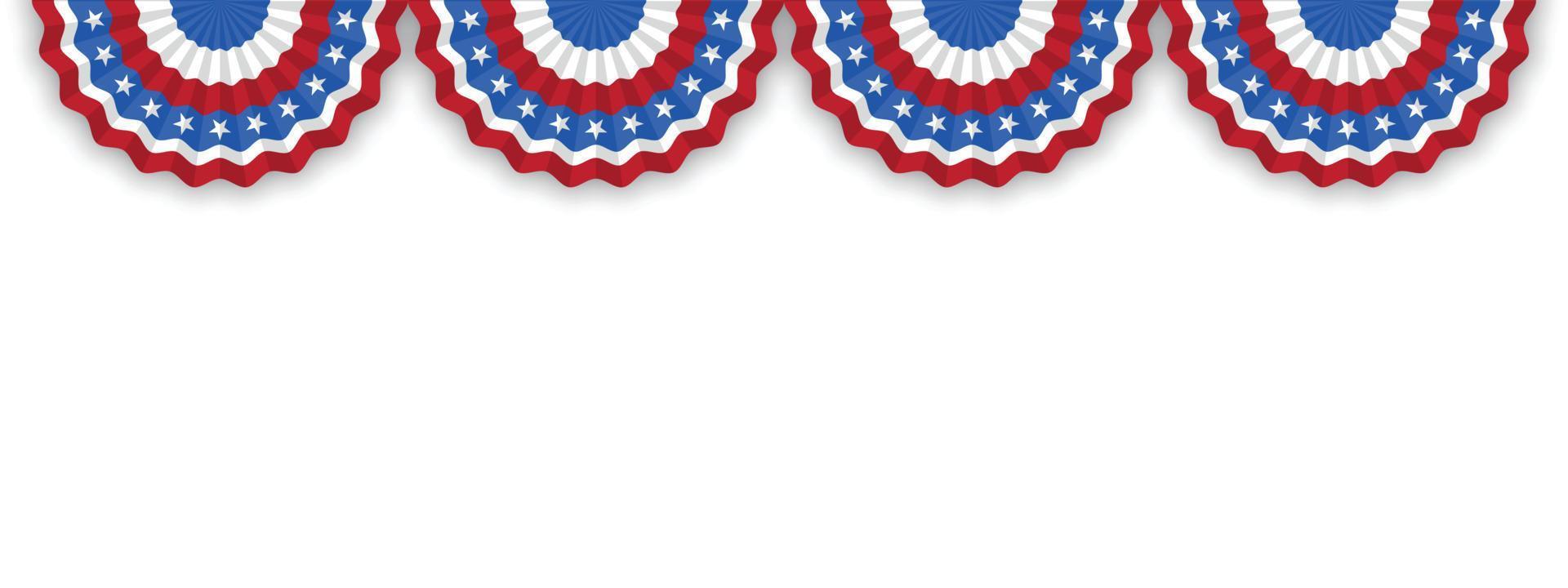 vier US-Flagge isoliert auf weißem Hintergrund mit Platz für Ihren Text. Illustrator-Vektor eps 10. vektor