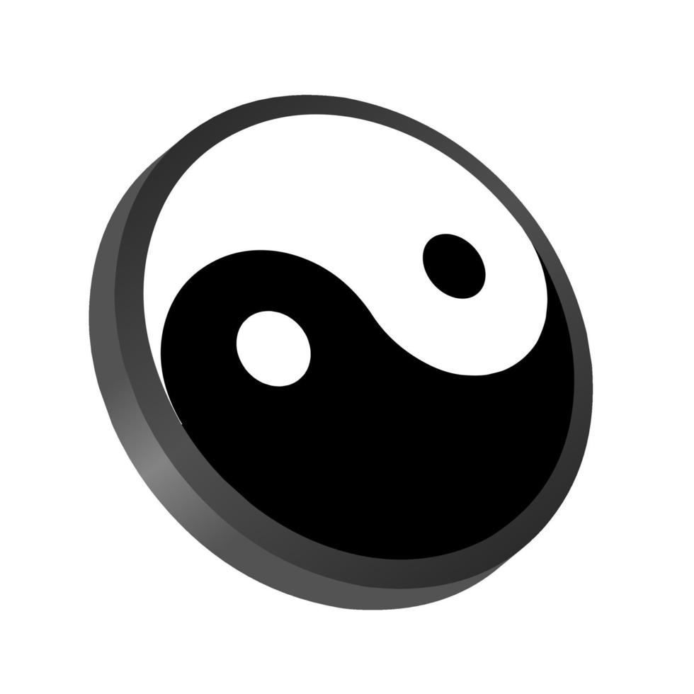 3D-Yin-Yang-Symbol vektor