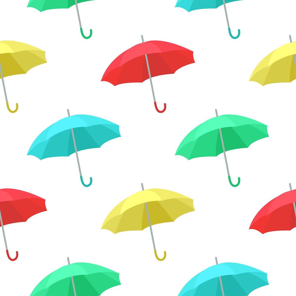 färgglada mångfärgade paraplyer seamless mönster vektor