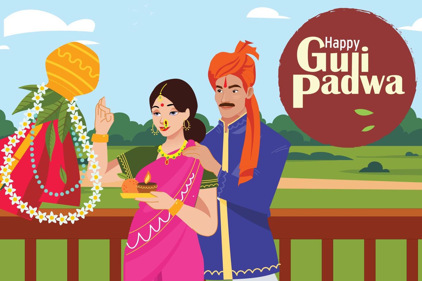 glücklicher Gudi Padwa-Vektor vektor