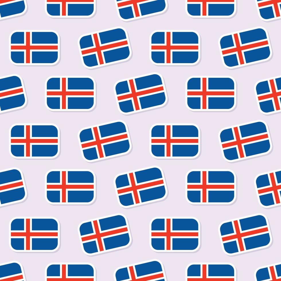 sömlös islandsflagga i platt stilmönster vektor