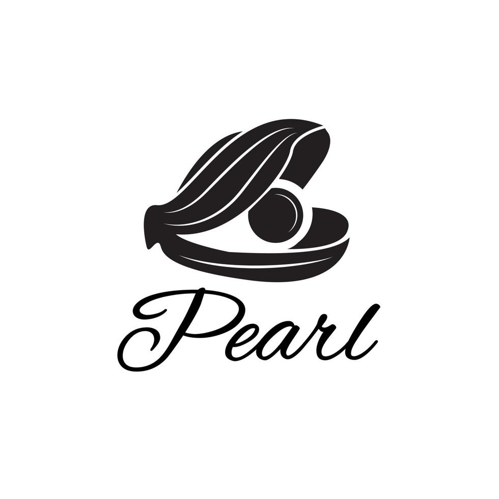 pärlskallogotypdesign för småföretag, varumärkeslogotyp, pärla, pärla, smycken, nautisk dekoration. vektor illustration.