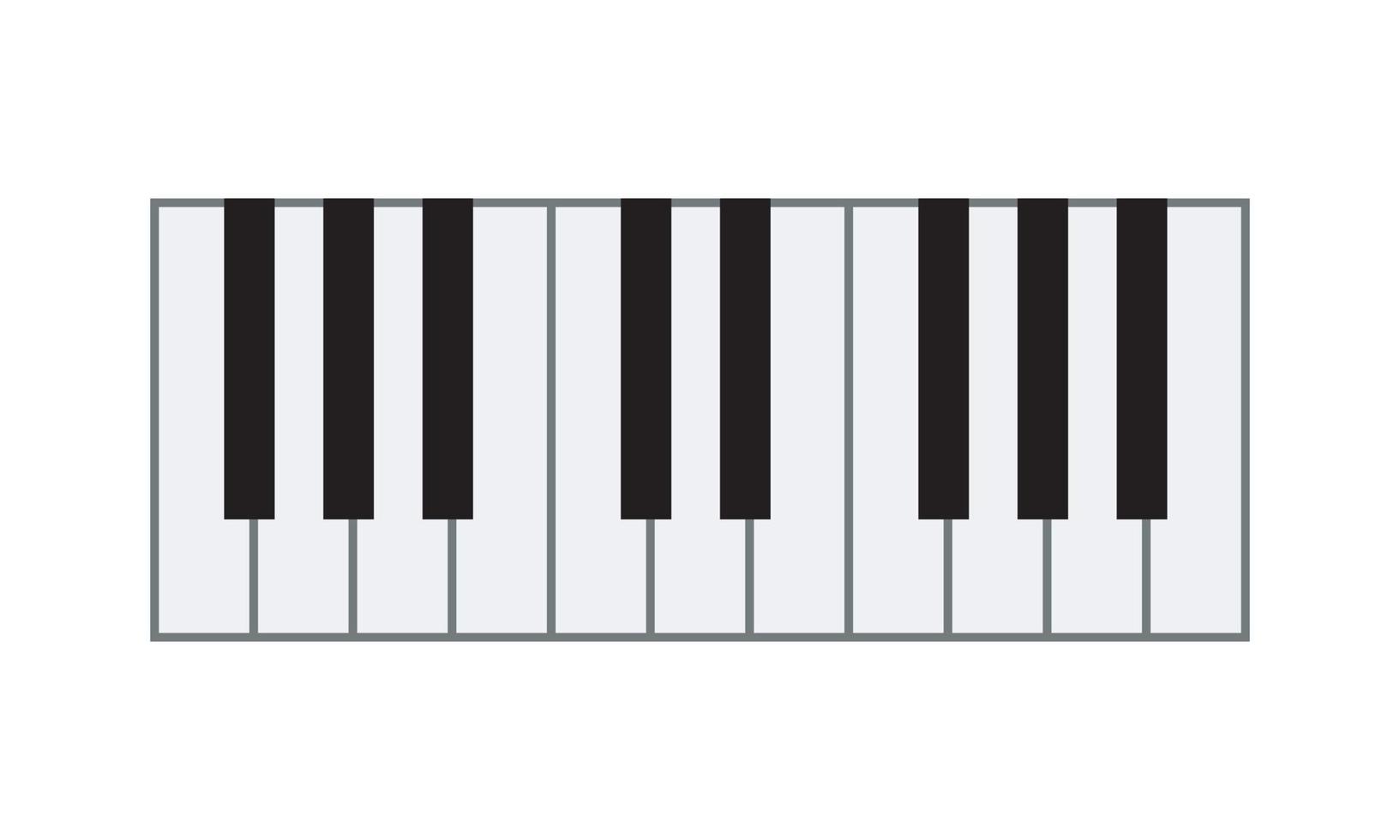 piano bild med en vit background.vector illustration. musikalisk platt bakgrund. pianotangenter, klaviatur. melodi. instrument. vektor