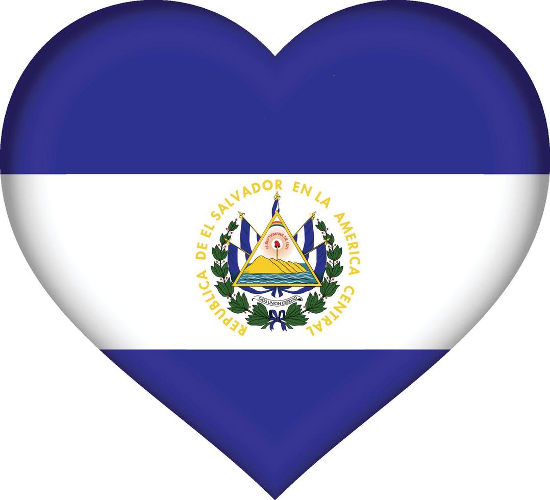 el Salvador flagga hjärta vektor