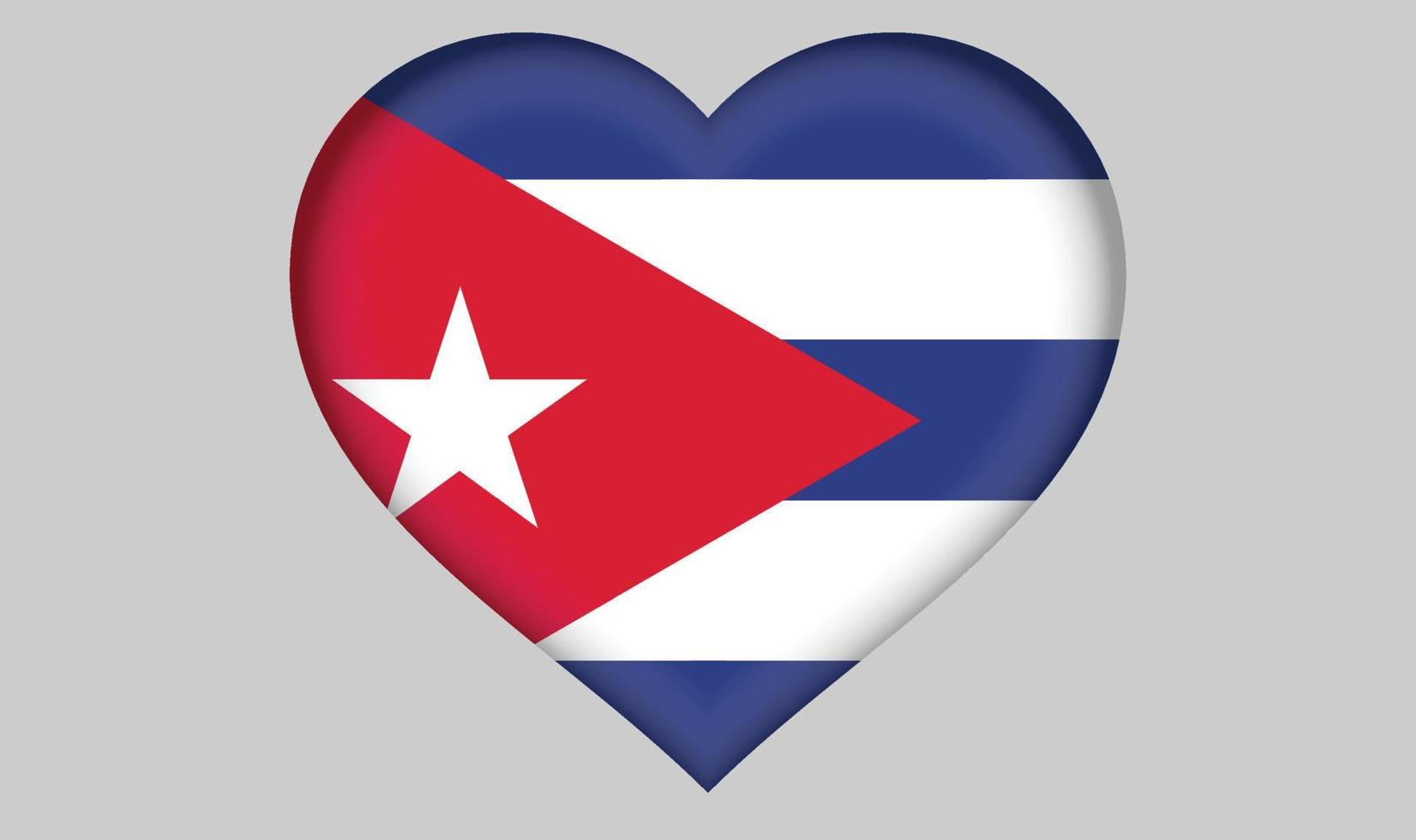 Kubas flagga hjärta vektor