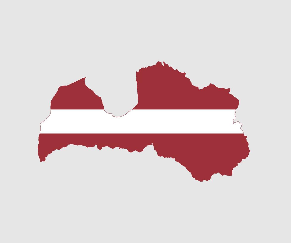 Karte und Flagge von Lettland vektor
