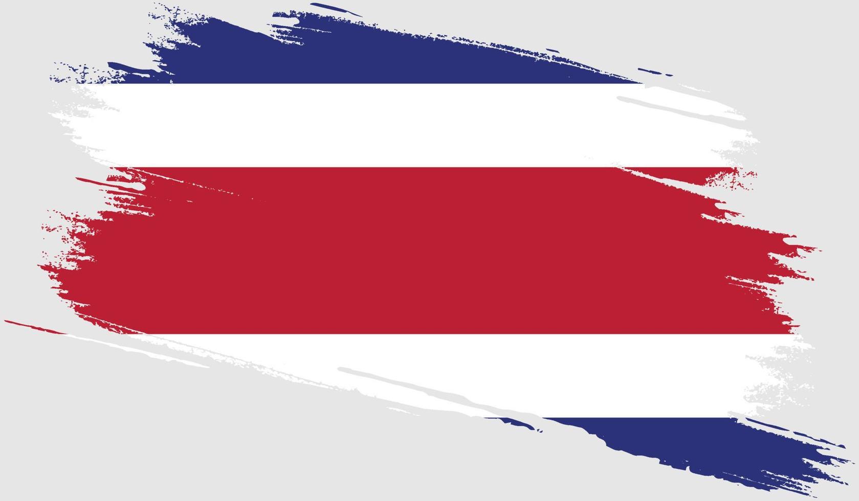 costa rica flagga med grunge textur vektor