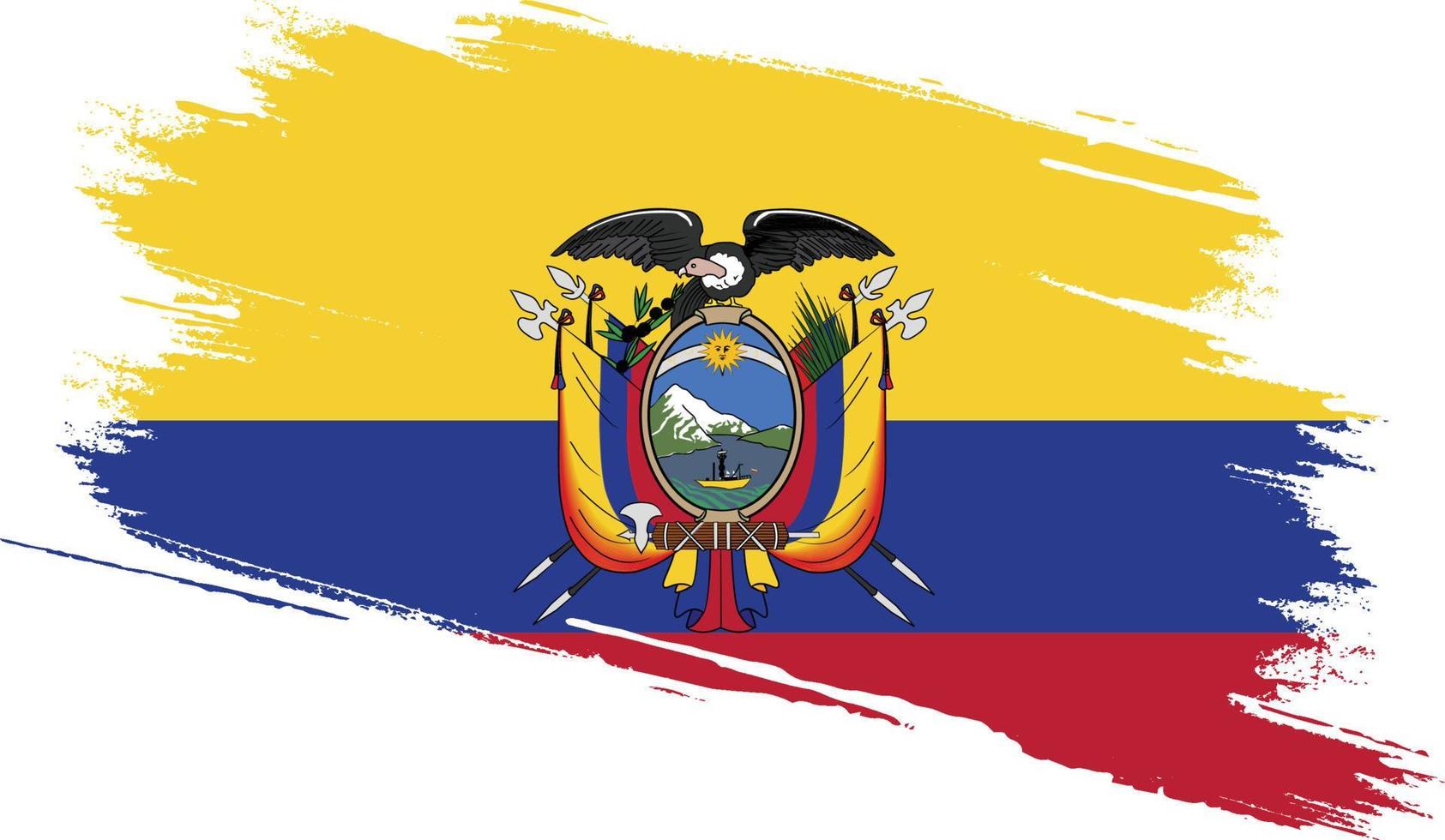 Ecuador flagga med grunge textur vektor