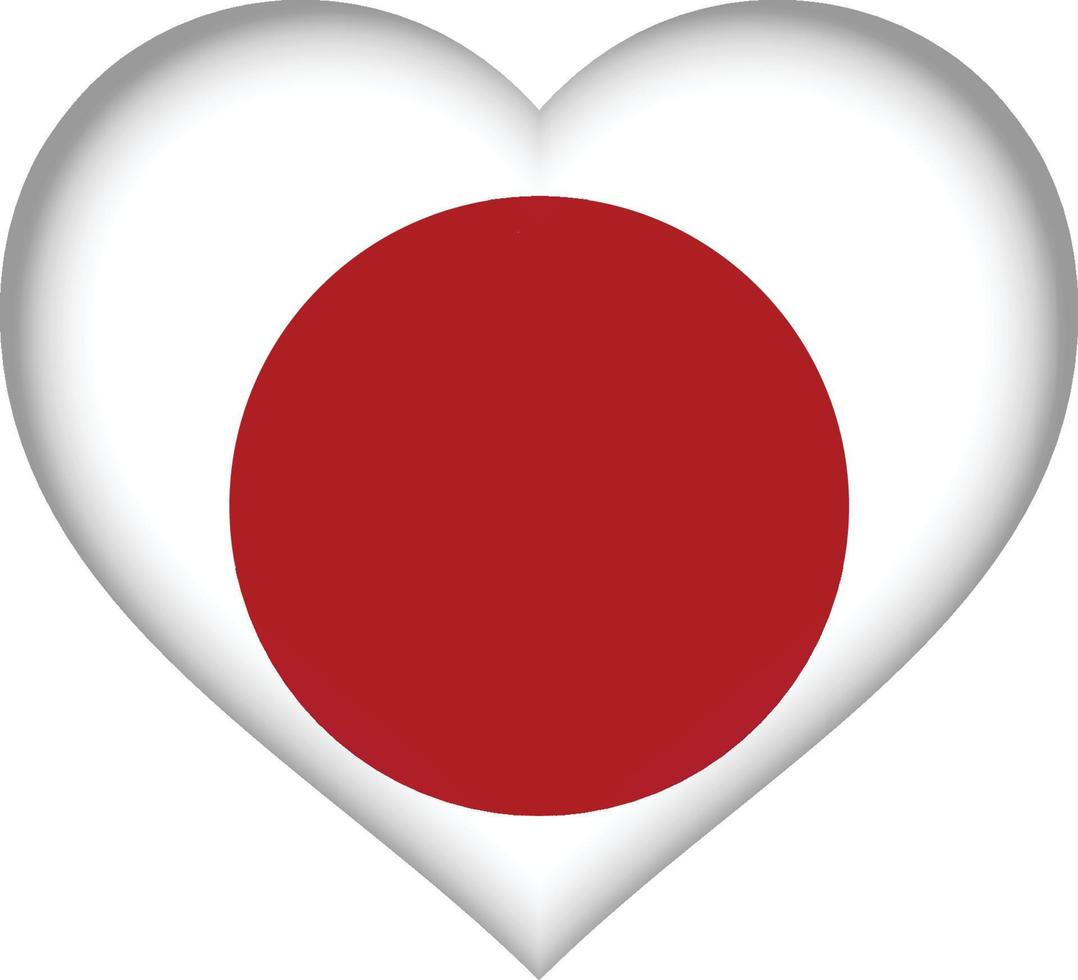 Japan flagga hjärta vektor