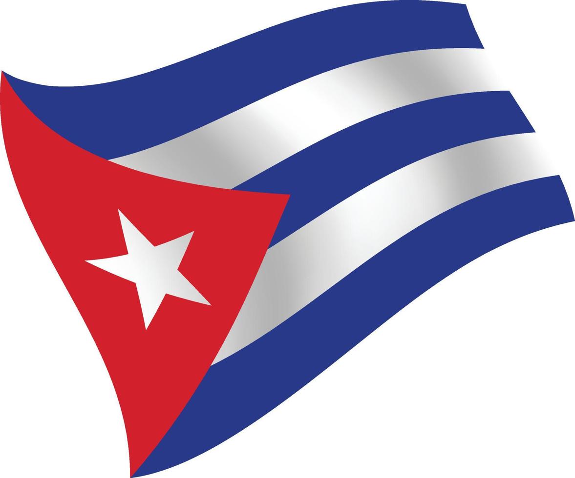 Kubas flagga viftande isolerade vektorillustration vektor