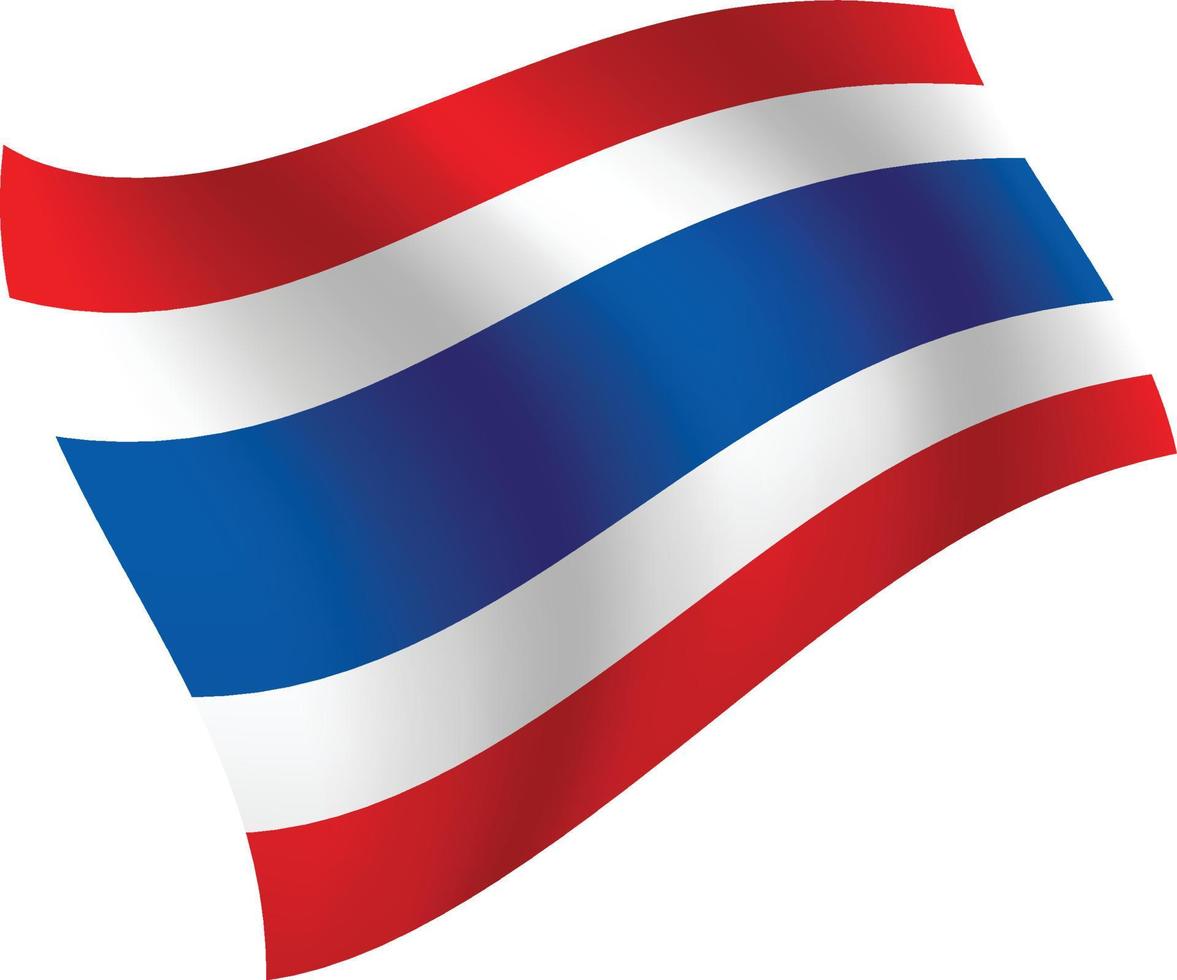 Thailand flagga viftande isolerade vektorillustration vektor