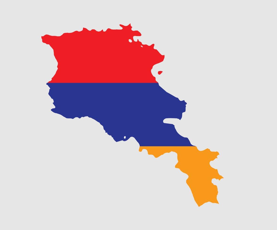 Armeniens karta och flagga vektor