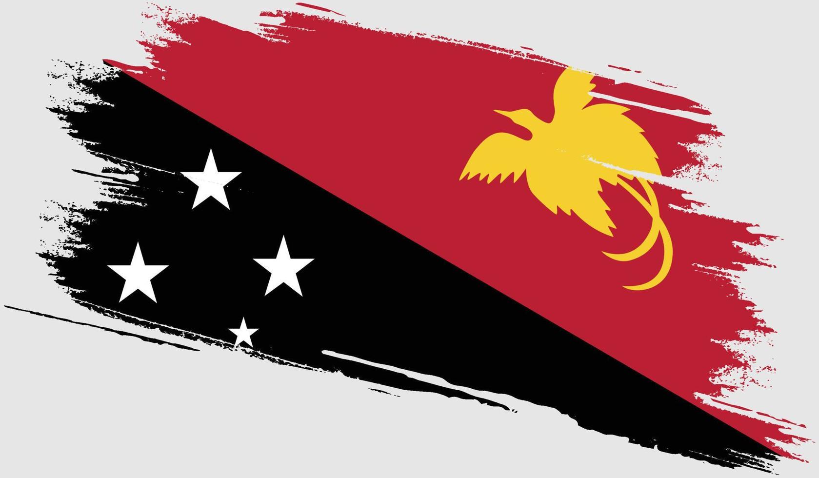 Papua Nya Guinea flagga med grunge textur vektor