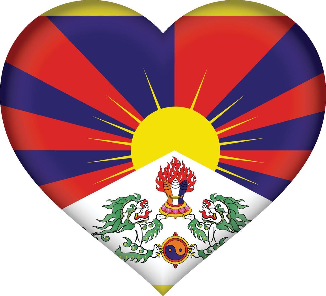 tibet flagg hjärta vektor