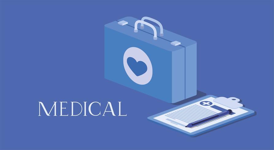 medizinische Ausrüstung mit Bestellung in Checkliste vektor