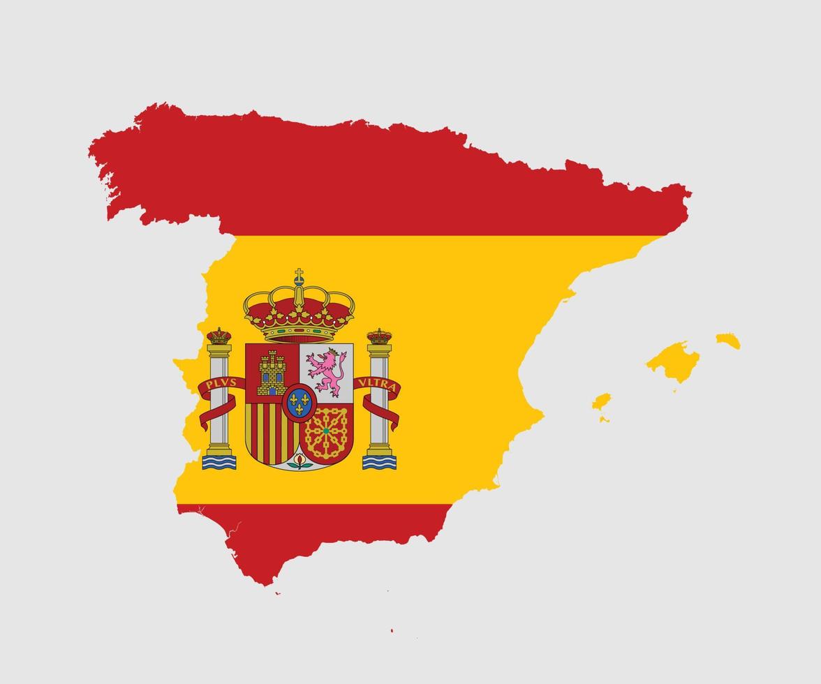 karta och flagga i Spanien vektor