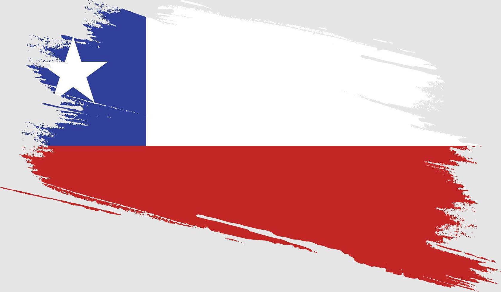 chilenische Flagge mit Grunge-Textur vektor