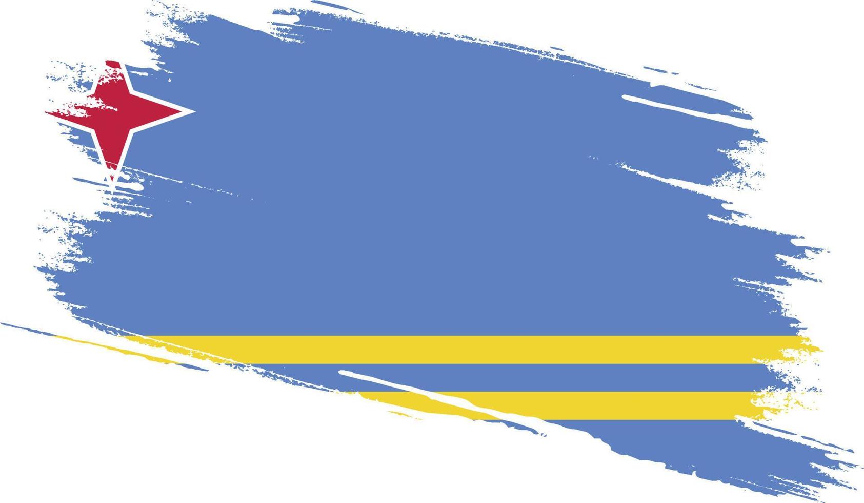 Aruba-Flagge mit Grunge-Textur vektor