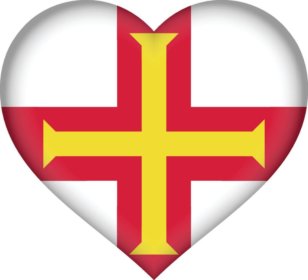 guernsey flagga hjärta vektor