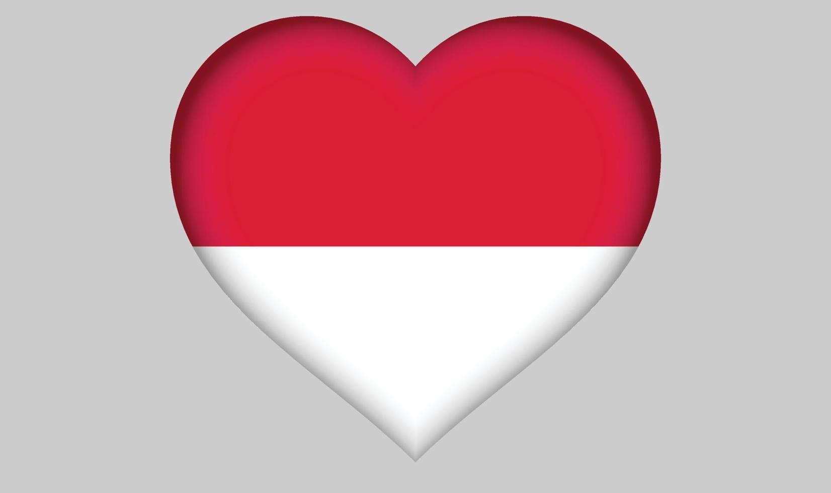 Herz der Monaco-Flagge vektor
